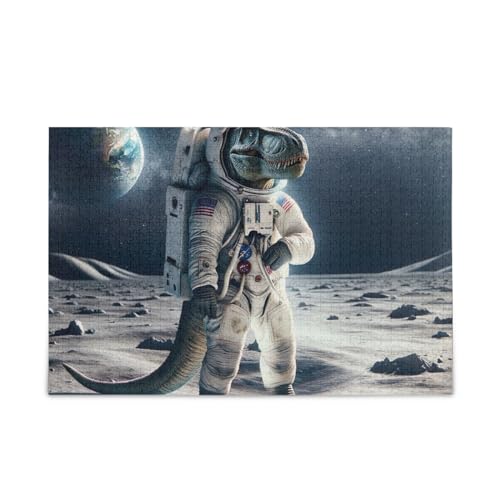 1000 Teile Puzzle Astronaut Dino Puzzle Spiel Home Wall Artwork für Erwachsene Teenager von ODAWA