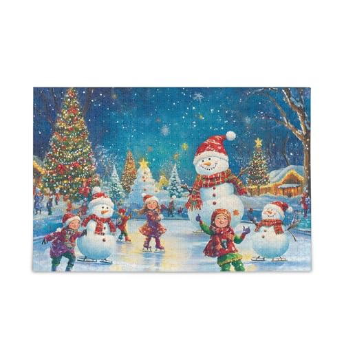 1000 Teile Puzzle Charmantes Eislaufen Winterwunderland Puzzle Spiel Home Wall Artwork für Erwachsene Familien von ODAWA