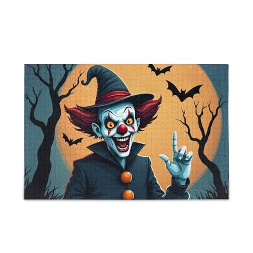 1000 Teile Puzzle Clown Fledermäuse Orange Puzzle Spiel Home Wall Artwork Lustiges Puzzle für Erwachsene Kinder von ODAWA