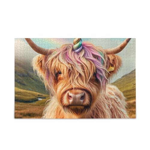 1000 Teile Puzzle Cute Cattle Puzzle Spiel Home Wall Artwork für Erwachsene Familien von ODAWA