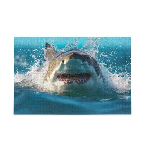 1000 Teile Puzzle Cute Shark Ocean Sea Challenging Puzzles Spiel für Erwachsene von ODAWA