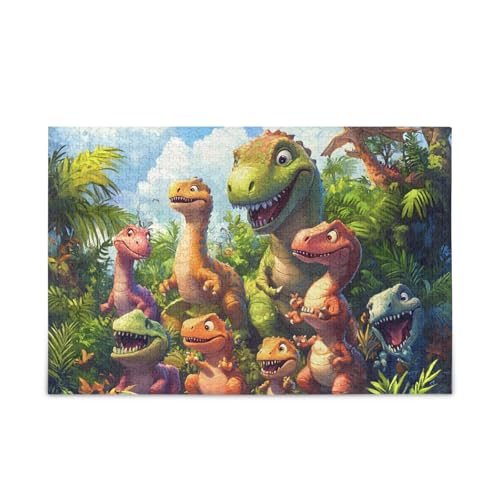 1000 Teile Puzzle Dinosaurier DIY Geschenk Jigsaw Puzzles mit Mesh Aufbewahrungstasche Herausforderung Puzzle für Erwachsene von ODAWA