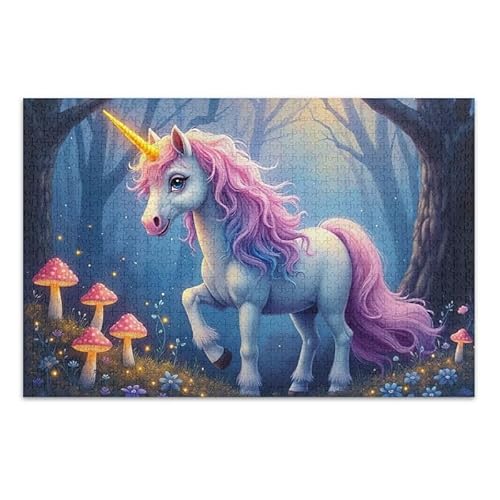 1000 Teile Puzzle Floral Horse Pink Herausfordernd Puzzle Spiel Spaß Familie Aktivität von ODAWA