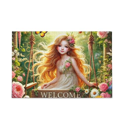 1000 Teile Puzzle Garten Blume Willkommen Puzzle Spiel Home Wall Artwork Herausforderung Puzzle für Erwachsene von ODAWA