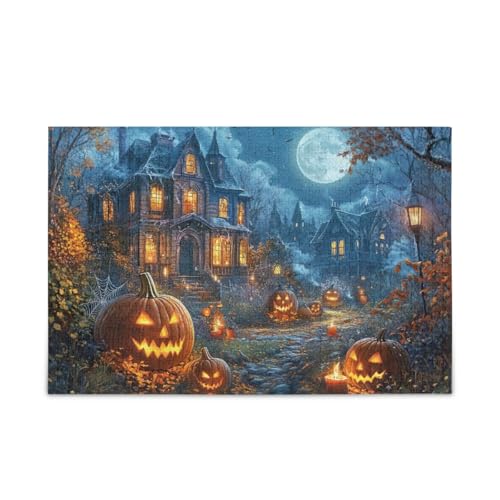 1000 Teile Puzzle Halloween Nachtszene Kürbisse Puzzle Spiel Home Wall Artwork für Erwachsene Teenager von ODAWA