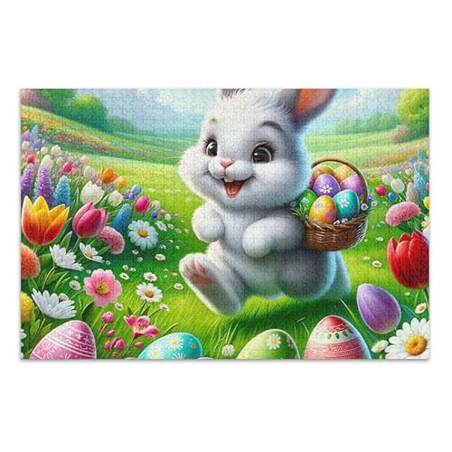 1000 Teile Puzzle Happy Rabbit Eggs Regenbogen Puzzle Spiel Home Wall Artwork Lustiges Puzzle für Erwachsene von ODAWA