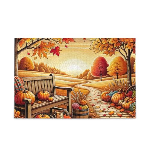 1000 Teile Puzzle Herbst Sonnenuntergang Pfad Herausforderung Puzzle Spiel Herausforderung Puzzle für Erwachsene von ODAWA