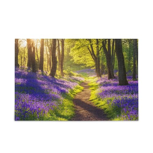 1000 Teile Puzzle Lavendel Wald Goldenes Sonnenlicht Puzzle Spaß Familie Aktivität von ODAWA