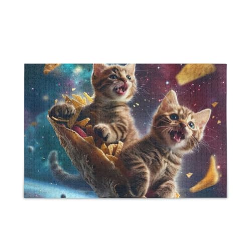 1000 Teile Puzzle Lustige Katze Galaxie herausforderndes Puzzle-Spiel Spaß Familienaktivität von ODAWA