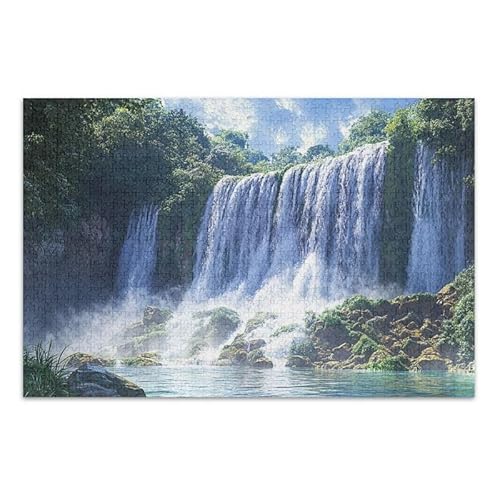 1000 Teile Puzzle Majestätischer Wasserfall Blick Pädagogisches und Lernen Jigsaw Puzzle Lustiges Puzzle für Erwachsene von ODAWA