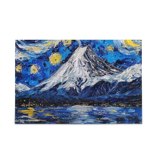 1000 Teile Puzzle Mond Sternennacht DIY Geschenk Jigsaw Puzzles mit Mesh-Aufbewahrungstasche Lustiges Puzzle für Erwachsene von ODAWA