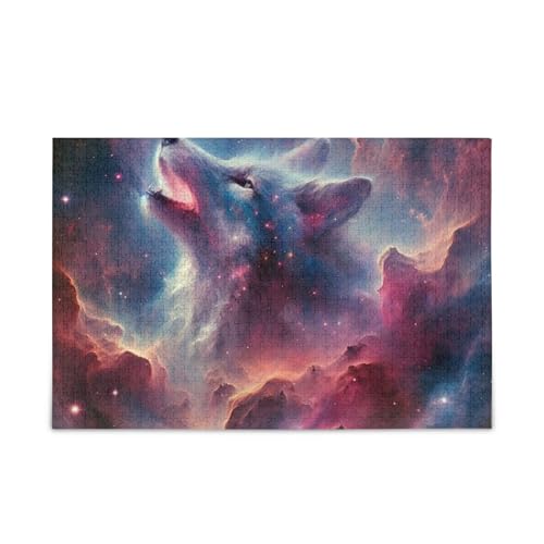 1000 Teile Puzzle Nebel Heulender Wolf Puzzle Spiel Home Wall Artwork Spaß Familie Aktivität von ODAWA