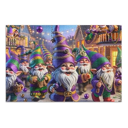 1000 Teile Puzzle Niedliche Karneval Zwerge sammeln DIY Geschenk Puzzle mit Netz-Aufbewahrungstasche für Erwachsene Familien von ODAWA