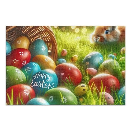 1000 Teile Puzzle Ostereier DIY Geschenk Jigsaw Puzzles mit Mesh Aufbewahrungstasche Lustiges Puzzle für Erwachsene von ODAWA