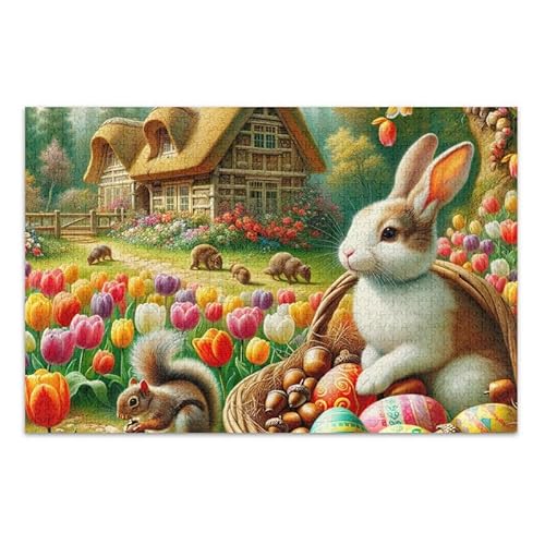 1000 Teile Puzzle Osterkorb Eier Pädagogisches und Lernpuzzle Lustiges Puzzle für Erwachsene Kinder von ODAWA