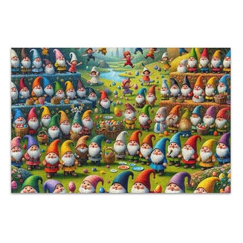 1000 Teile Puzzle Ostern Zwerge Eier Puzzle Spiel Home Wall Artwork Spaß Familie Aktivität von ODAWA