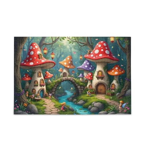 1000 Teile Puzzle Pilz Rot Puzzle Spiel Home Wall Artwork Herausforderung Puzzle für Erwachsene von ODAWA