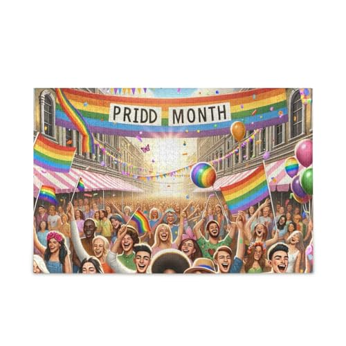 1000 Teile Puzzle Pride Month Stabile 2 mm Puzzleteile Lustiges Puzzle für Erwachsene von ODAWA