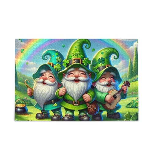 1000 Teile Puzzle Regenbogen Zwerge Grün Stabil 2 mm Puzzle Teile Herausforderung Puzzle für Erwachsene von ODAWA