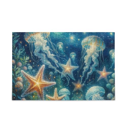 1000 Teile Puzzle Seesterne und Quallen Sternennacht Puzzle Spiel Home Wall Artwork Herausforderung Puzzle für Erwachsene von ODAWA