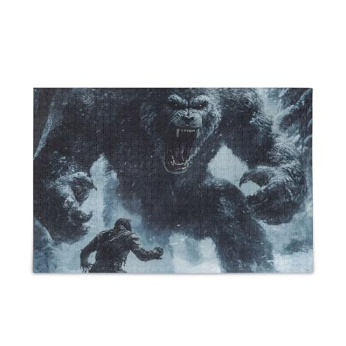 1000 Teile Puzzle Snowy Beast Blau Stabile 2 mm Puzzleteile für Erwachsene Familien von ODAWA