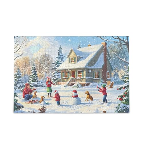 1000 Teile Puzzle Snowy Playing Puzzle Game Home Wall Artwork Challenge Puzzle für Erwachsene von ODAWA