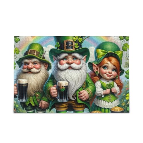 1000 Teile Puzzle St. Patrick's Day Regenbogen Grün Stabile 2 mm Puzzleteile für Erwachsene Familien von ODAWA