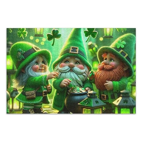 1000 Teile Puzzle St. Patrick's Gnomes Pädagogisches und Lernpuzzle Lustiges Puzzle für Erwachsene Kinder von ODAWA