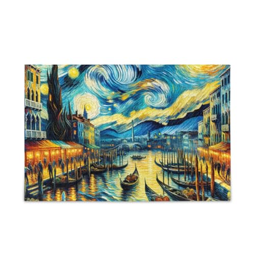 1000 Teile Puzzle Sternenhimmel Venedig Nacht Puzzle Spiel Home Wall Artwork Lustiges Puzzle für Erwachsene von ODAWA