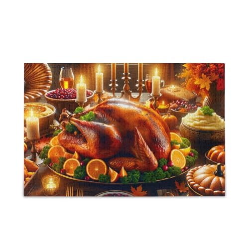 1000 Teile Puzzle Thanksgiving Dinner Warm Puzzle Spiel Home Wall Artwork Lustiges Puzzle für Erwachsene Kinder von ODAWA