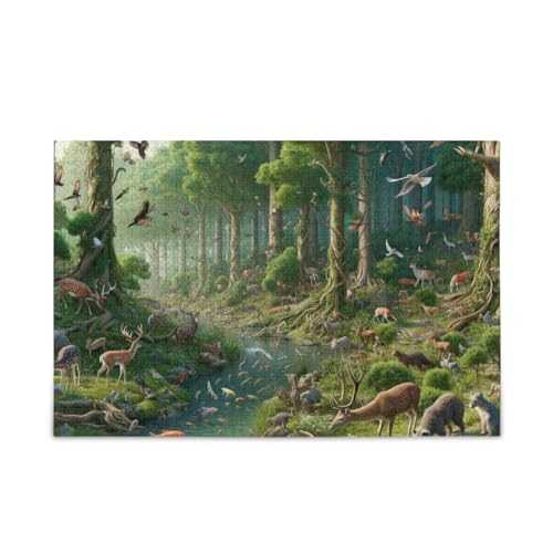 1000 Teile Puzzle Tiere Bäume Herausforderndes Puzzlespiel für Erwachsene Familien von ODAWA