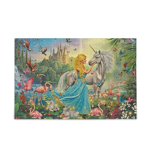 1000 Teile Puzzle Tropische Prinzessin Blau DIY Geschenk Puzzle mit Netz-Aufbewahrungstasche Spaß Familie Aktivität von ODAWA