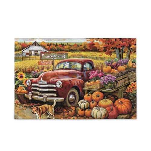 1000 Teile Puzzle Vintage Auto Herbst Ernte Puzzle Spiel Home Wall Artwork für Erwachsene Familien von ODAWA