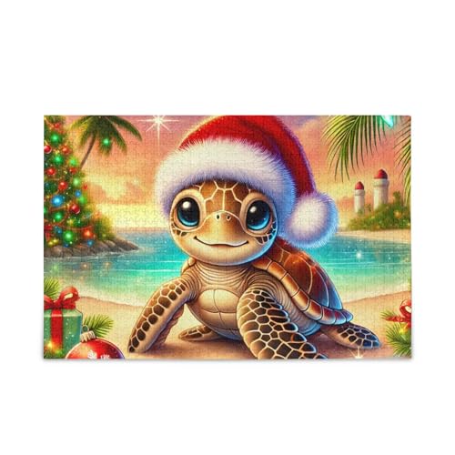 1000 Teile Puzzle Weihnachten Schildkröte Strand Stabile 2 mm Puzzle Teile Herausforderung Puzzle für Erwachsene von ODAWA