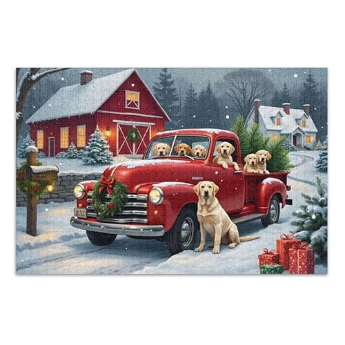 1000 Teile Puzzle Weihnachten Truck Weiß Pädagogisches und Lernen Puzzle Spaß Familie Aktivität von ODAWA