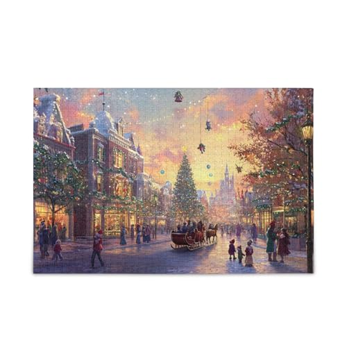 1000 Teile Puzzle Weihnachtsbaum Beleuchtung Stabile 2 mm Puzzleteile für Erwachsene Familien von ODAWA