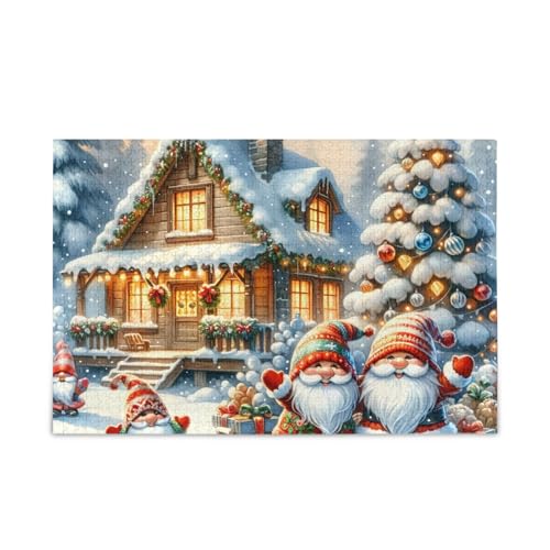 1000 Teile Puzzle Zwerge feiern Weihnachten Puzzle Spiel Home Wall Artwork Spaß Familie Aktivität von ODAWA