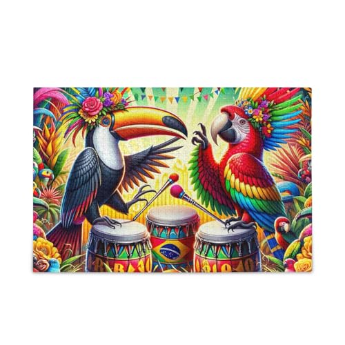 1000 stücke Puzzle Karneval Vögel Trommeln Jigsaw Puzzle Lustig von ODAWA