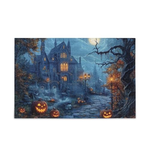 500 Teile Puzzle, Halloween Pathway Kürbisse Puzzle Lustiges Puzzle für Erwachsene, 52,1 cm L x 37,8 cm B von ODAWA