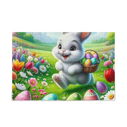 500 Teile Puzzle, Happy Rabbit Eggs Rainbow Puzzle Herausforderndes Puzzle-Spiel für Erwachsene, Familien, 52,1 cm L x 37,8 cm B von ODAWA