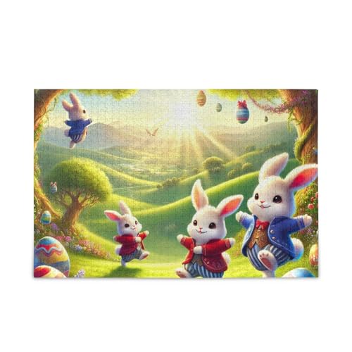 500 Teile Puzzle, Hasen Ostern Frühling Puzzles Lustiges Puzzle für Erwachsene, 52,1 cm L x 37,8 cm B von ODAWA