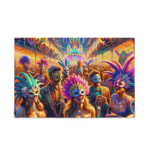 500 Teile Puzzle, Mardi Gras Karneval Puzzle Spiel Haus Wand Kunstwerk für Erwachsene, Familien, 52,1 cm L X 37,8 cm B von ODAWA