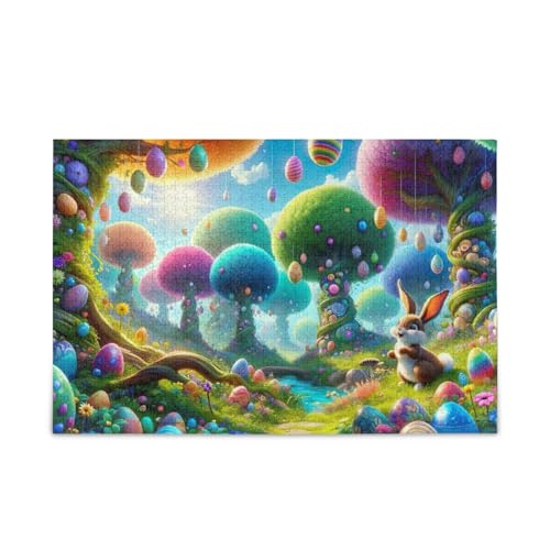 500 Teile Puzzle, Ostereier Waldblau Puzzles herausforderndes Puzzle-Spiel für Erwachsene, Familien, 52,1 cm L x 37,8 cm B von ODAWA