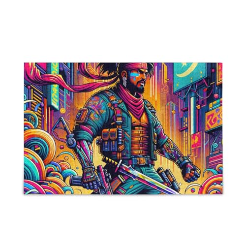 500 Teile Puzzle, Urban Art Style Hero Puzzle Stabile 2 mm Puzzleteile Herausforderung Puzzle für Erwachsene, 52,1 cm L x 37,8 cm B von ODAWA