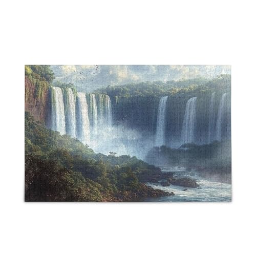 500 Teile Puzzle, Wasserfälle Brasilien Puzzle herausforderndes Puzzle-Spiel für Erwachsene, Familien, 52,1 cm L x 37,8 cm B von ODAWA