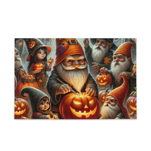 500 Teile Puzzle, Zwerg Kürbis Party Orange Puzzle Puzzle Herausforderung Puzzle für Erwachsene, 52,1 cm L x 37,8 cm B von ODAWA