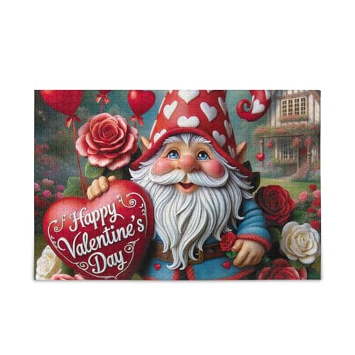 500 Teile Puzzle, Zwerg mit Luftballons, rote Puzzles, herausforderndes Puzzle-Spiel für Erwachsene, Familien, 52,1 cm L x 37,8 cm B von ODAWA