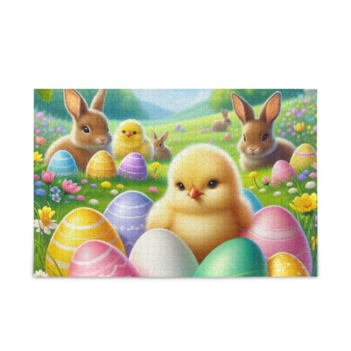 500-teiliges Puzzle, Oster-Puzzle, stabile 2 mm Puzzleteile für Erwachsene, Familien, 52,1 cm L x 37,8 cm B von ODAWA