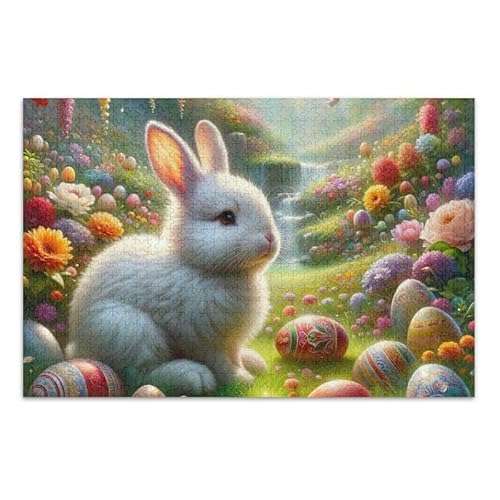 500-teiliges Puzzle, Osterhasen-Eier-Puzzle, herausforderndes Puzzle-Spiel für Erwachsene und Teenager, 52,1 cm L x 37,8 cm B von ODAWA