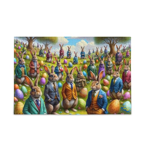 500-teiliges Puzzle, Osterhasen-Eier-Puzzle, stabiles 2 mm Puzzleteile, lustiges Puzzle für Erwachsene, 52,1 cm L x 37,8 cm B von ODAWA